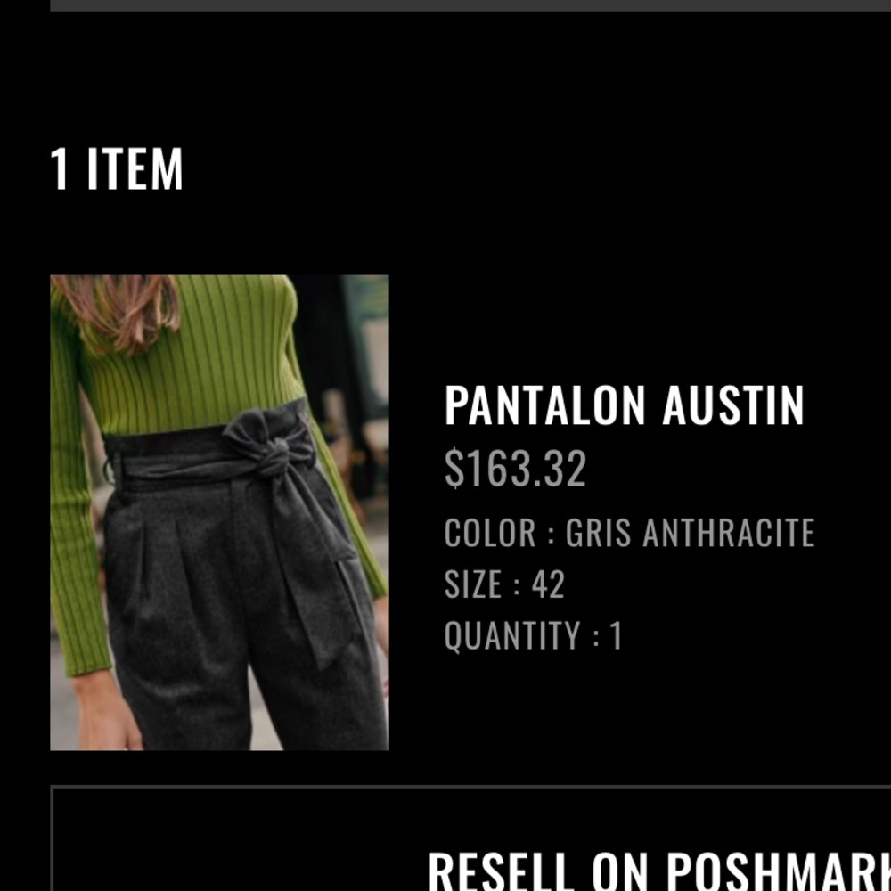 Sezane Austin Trousers Gris Anthracite - Size 42